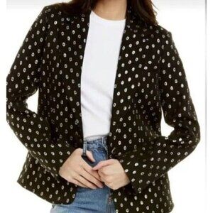 Tanya Taylor sz 4 Blazer Black Silver Single Button Classic Preppy Office Luxury